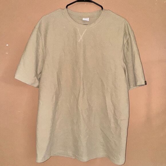 ZARA Men's Ribbed Knit Short Sleeve Tee T-Shirt Brown Size XL - Picture 1 of 7